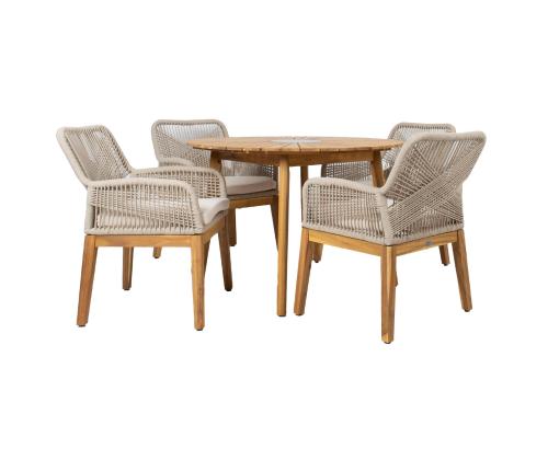 Puutarhakalustesarja FLORIDA pöytä ja 4 tuolia