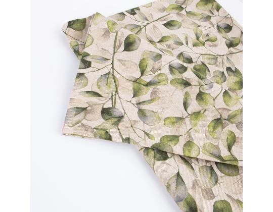 Linik HOLLY 43x116cm, poppelin lehdet, 80% puuvilla, 20% polyesteri, kangas 352