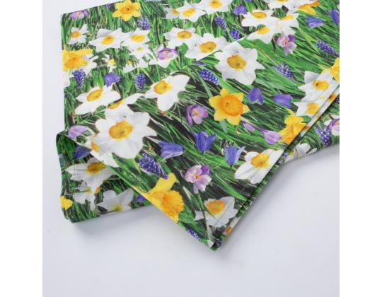 Linik HOLLY 43x116cm, kevätkukat, 100% puuvilla, kangas 415