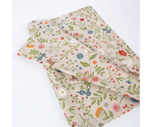 Ruudullinen HOLLY 43x116cm, eläimiä ja kukkia