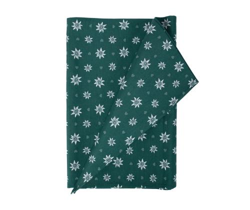 Pellava HOLLY 43x116cm, vihreä Edelwaiss, 80% puuvilla, 20% polyesteri, kangas 444