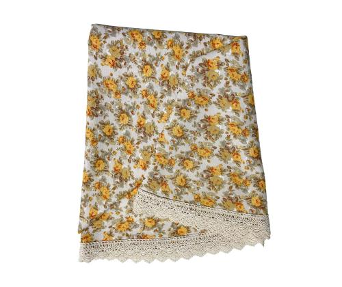 Pöytäliina LONETA UUSI pitsillä, D170cm, beige ruusu, 50% polyesteri, 50% puuvilla, kangas 476