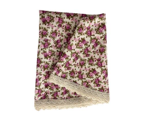 Pöytäliina LONETA UUSI pitsillä, D170cm, violetti ruusu, 50% polyesteri, 50% puuvilla, kangas 477