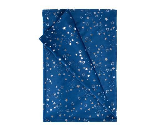 Ruudullinen GLORY 2, 45x116cm, tähdet sinisellä samettikankaalla, 100% polyesteri, kangas 569