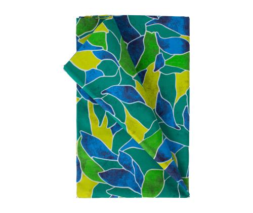 Pöytäliina LONETA NEW 136x220cm, vihreät lehdet, 50% polyesteri, 50% puuvilla, kangas 481