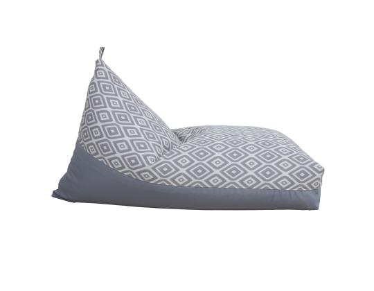 Laukkutuoli ROMB 130x80x20/70cm, harmaat timantit/harmaa, 100% polyesteri, kangas 351/895