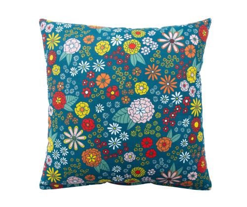 Tyyny HOLLY 45x45cm, vetoketjullinen, kukkivat kukat, kangas 80% puuvillaa, 20% polyesteriä, kangas 425