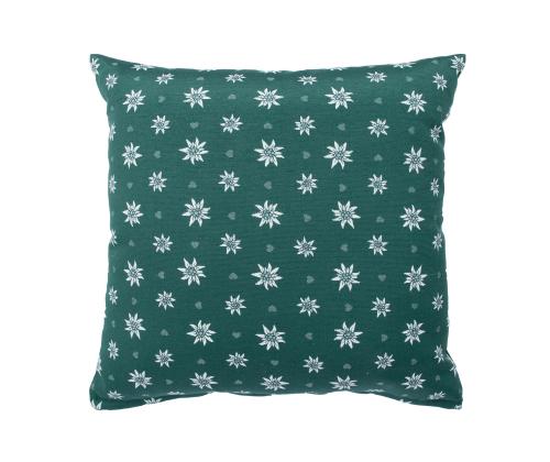 Tyyny HOLLY 45x45cm, vetoketjullinen, vihreä Edelwaiss, 50% puuvilla, 50% polyesteri, kangas 444