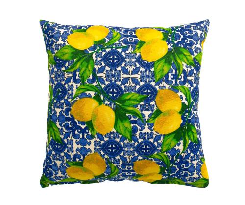 Tyyny LONETA UUSI 45x45cm vetoketjullinen, sitruuna, 50% puuvilla, 50% polyesteri, kangas 478