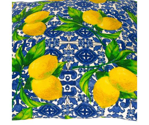 Tyyny LONETA UUSI 45x45cm vetoketjullinen, sitruuna, 50% puuvilla, 50% polyesteri, kangas 478