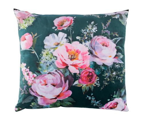 Tyyny HOLLY 65x65cm, ruusun/ tummanvihreä