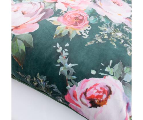 Tyyny HOLLY 65x65cm, ruusun/ tummanvihreä
