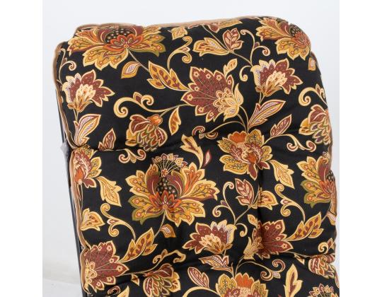 Tuolinpäällinen BADEN-SUMMER 48x165cm, kukat mustalla pohjalla, 100% polyesteri, kangas 380