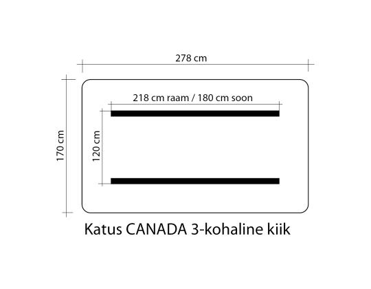 Kääntökatto CANADA 170x278cm, tummanvihreä, 100% polyesteri, kangas 767