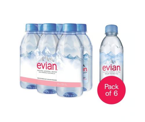 Kivennäisvesi EVIAN 0,33L hiilihapottomassa muovipullossa