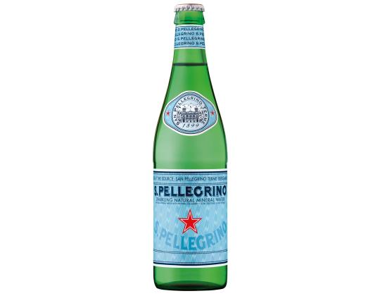 Kivennäisvesi SANPELLEGRINO 0,5L, hiilihapotetussa lasipullossa