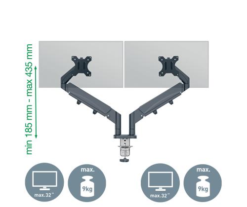 Näytön pöytäteline LEITZ Ergo SpaceSaving Single