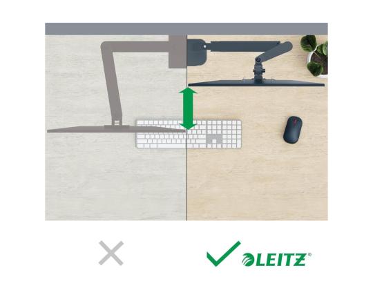 Monitoriteline 2-lle Leitz Ergo Space-Saving Dual with Laptop Arm