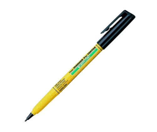 Huopakynä tekstiili ja merkintä Pentel NM10 musta