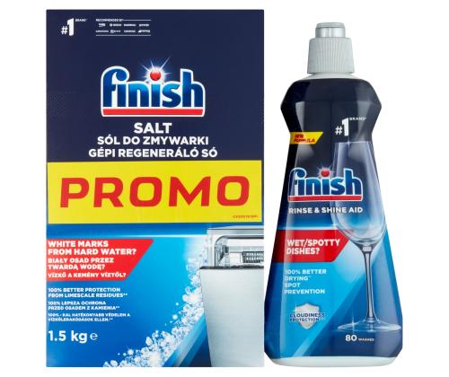 Astianpesukoneen huuhtelukirkaste + suola FINISH 400ml + 1kg