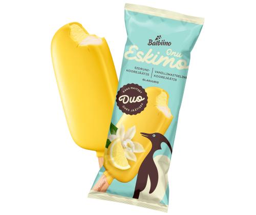 ONU ESKIMO Sitruunalla ja vaniljalla maustettu kermajäätelö lasitetussa 150ml/84g x 28