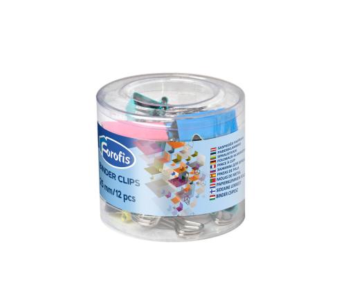 Paperiliitin 25mm FOROFIS värikäs 12 kpl