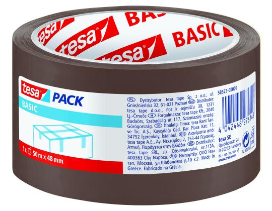 Pakkausteippi TESA Basic, 48mmx50m, ruskea