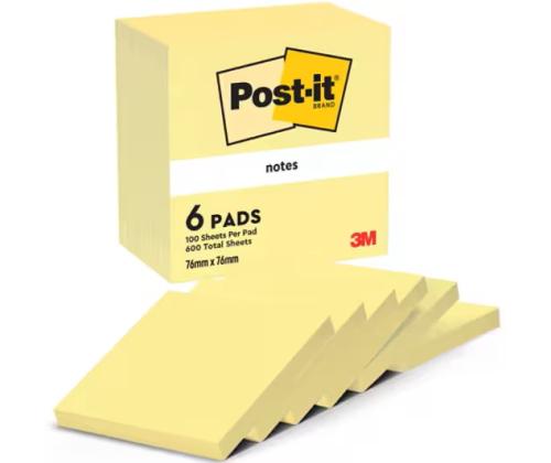 Viestilaput 76x76 Post-it 654 keltainen x 6 kpl
