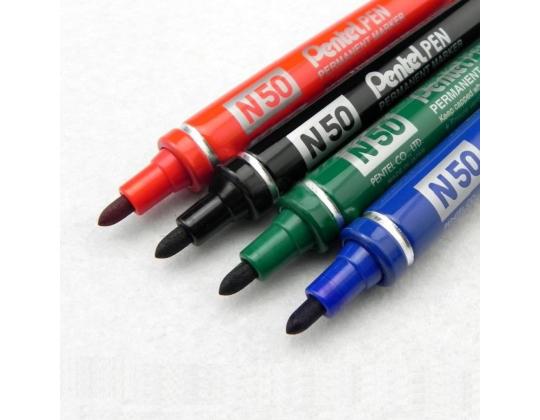 Pysyvä merkki PENTEL N50 kartiomaisella kärjellä metallirunko punainen