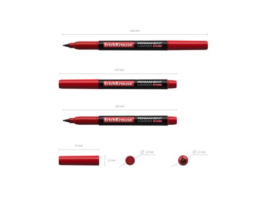 Pysyvä tussi ERICH KRAUSE P-100 0,5-2,0mm punainen