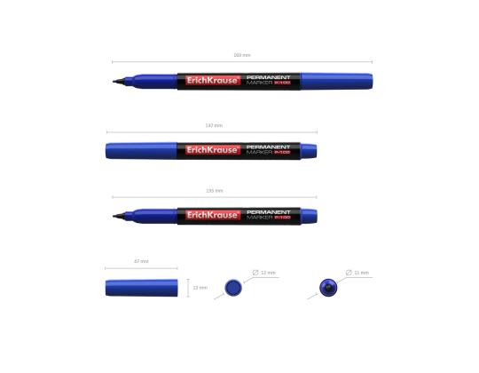 Pysyvä tussi ERICH KRAUSE P-100 0,5-2,0 mm sininen