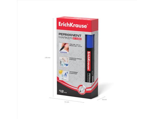 Pysyvä tussi ERICH KRAUSE P-100 0,5-2,0 mm sininen