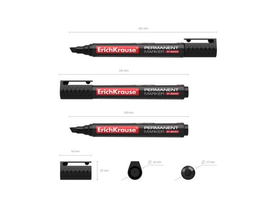Pysyvä tussi ERICH KRAUSE P-500 taskupidikkeellä, leikkaus, 0,5-4,6 mm musta