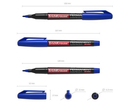 Pysyvä tussi ERICH KRAUSE P-70 (M) 1.0mm kartiomaisella kärjellä sininen