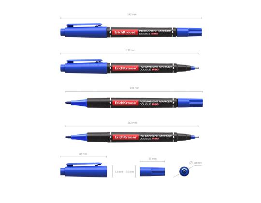 Permanentne marker ERICH KRAUSE P-80 kahe otsaga 0,5/2,0mm sinine