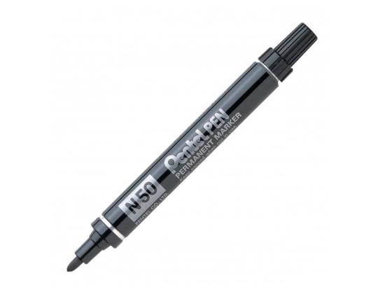 Permanentne marker PENTEL N50 koonilise otsaga metallkorpusega must