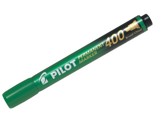 Pysyvä tussi PILOT 400, leikattu pää 4mm vihreä