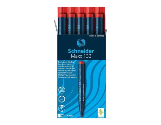Pysyvä tussi SCHNEIDER 133 punainen leikatulla kärjellä