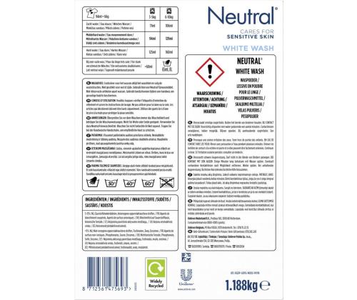 Pesujauhe NEUTRAL Sensitive Skin White Wash 18pk 1,188 kg