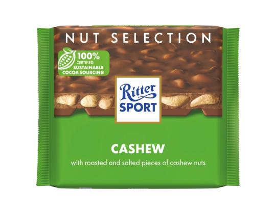 Maitosuklaa RITTER SPORT cashewpähkinöillä 100g