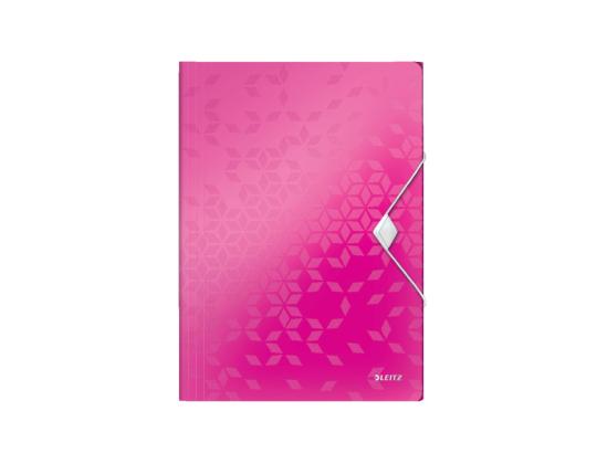 Muovinen kansi A4 kumilla LEITZ WOW pinkki