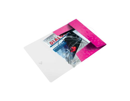 Muovinen kansi A4 kumilla LEITZ WOW pinkki