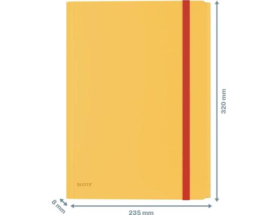 Muovinen kansi A4 kumilla lisätaskulla LEITZ Cozy keltainen