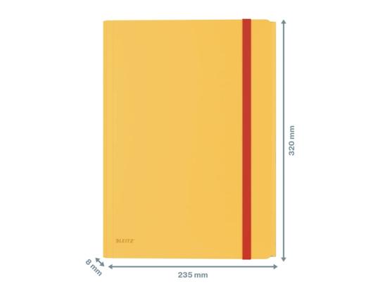 Muovinen kansi A4 kumilla lisätaskulla LEITZ Cozy keltainen