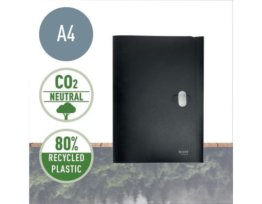 Muovimappi Leitz Recycle CO2 neutral musta