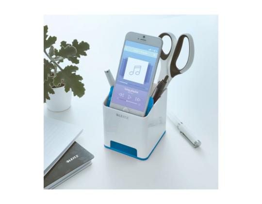Kynäteline lokerikko Sound Pen Holder Leitz WOW valkoinen/harmaa