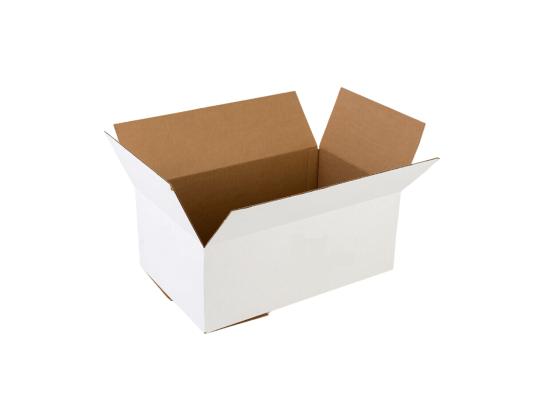 Postilaatikot/aaltopahvilaatikko pakettiautomaatteihin 440x315x210/150, Fefco 0201, 15CW, valkoinen/ruskea