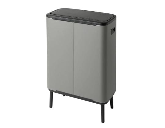 Roskakori 2x30L kannellinen BRABANTIA Bo Touch Bin Hi, jaloissa, betoninharmaa