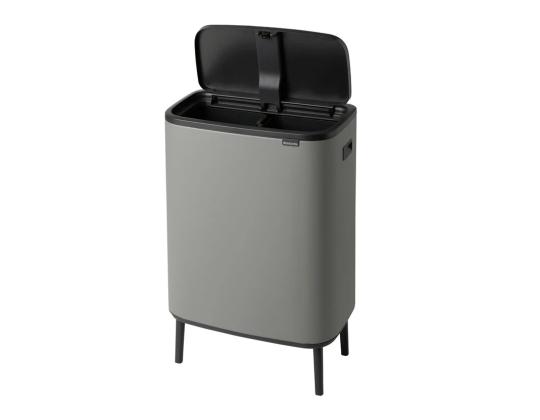 Roskakori 2x30L kannellinen BRABANTIA Bo Touch Bin Hi, jaloissa, betoninharmaa