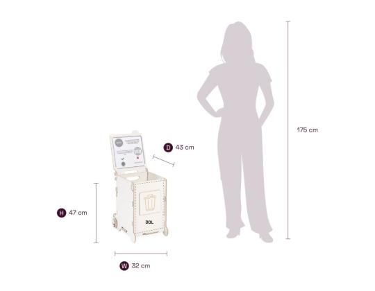 Jäteastia 30L lajitteluasema SORTAIDER Moduulit W30